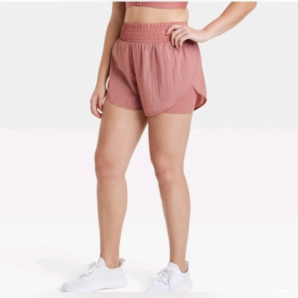 All in Motion Women's Translucent Tulip Pink Wind Running Shorts size XS